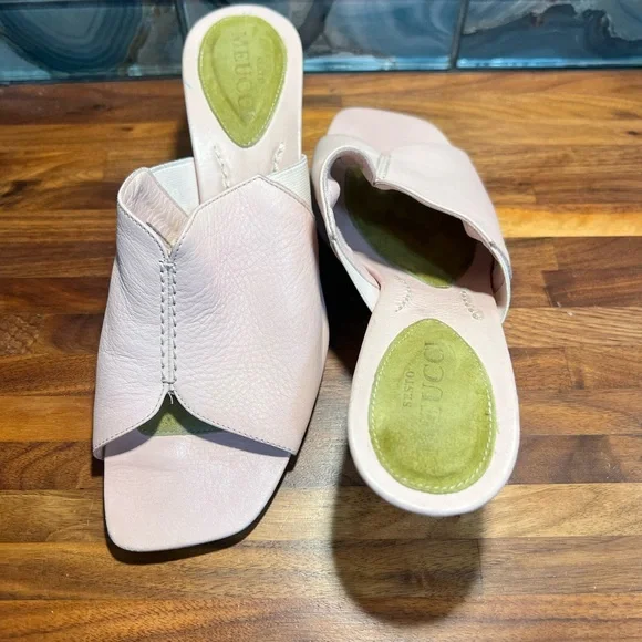 Sesto Meucci Blush Pink Open Toe Heels - Picture 2 of 13